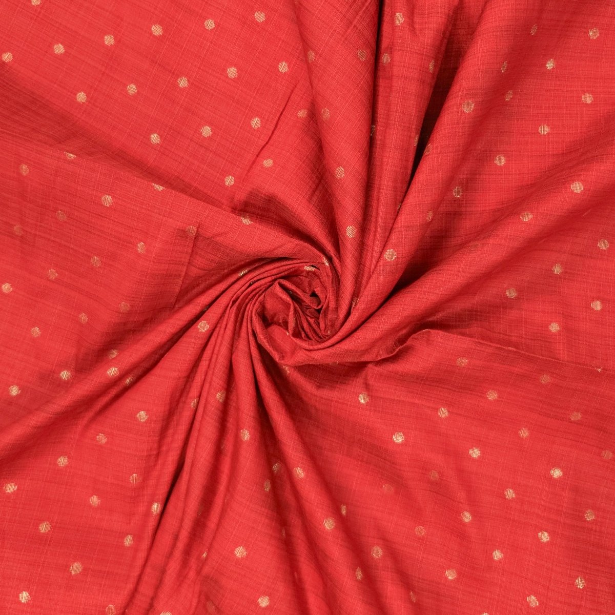 Unstitched Red Zari Butti Kurta Pyjama